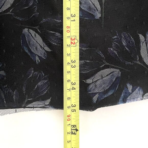 Jill Jill Stuart Floral Printed Organza Mesh Fit & Flare Blk Cocktail Dress - Picture 5 of 15